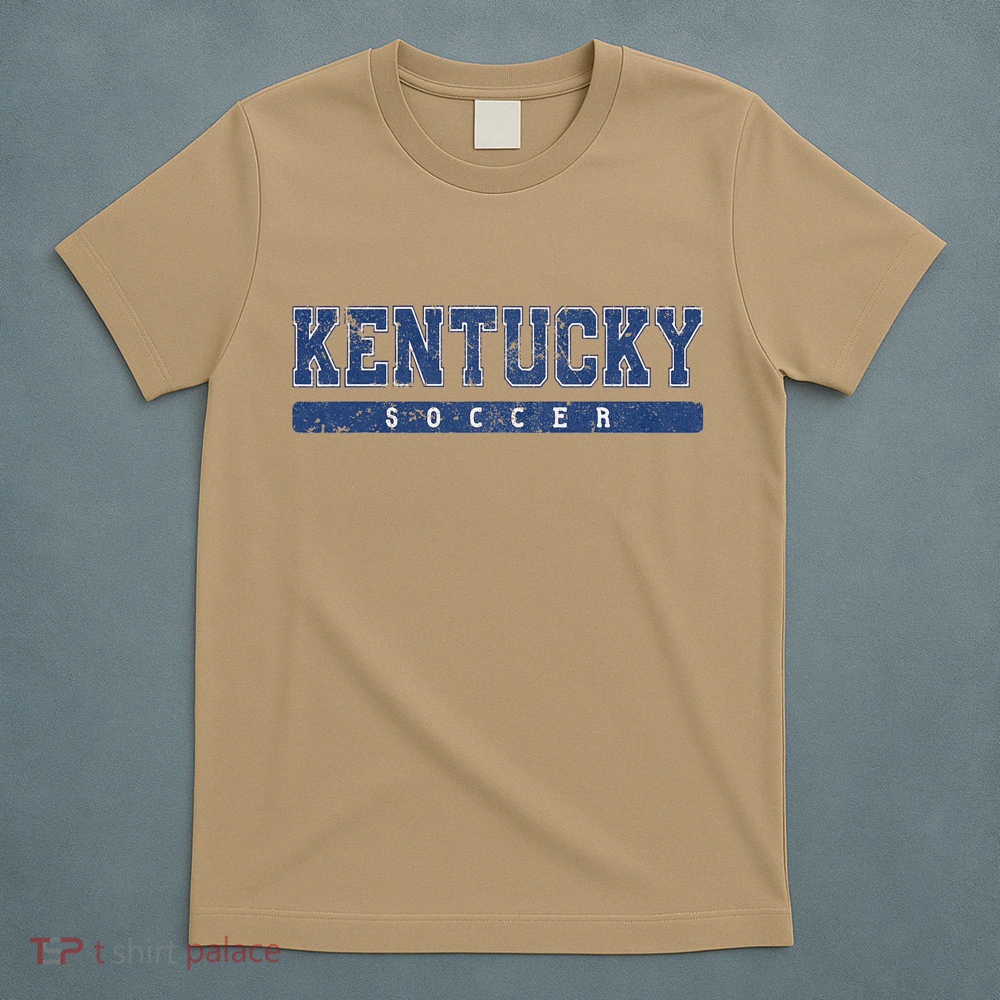 Kentucky Soccer Blue Vintage Text T-Shirt