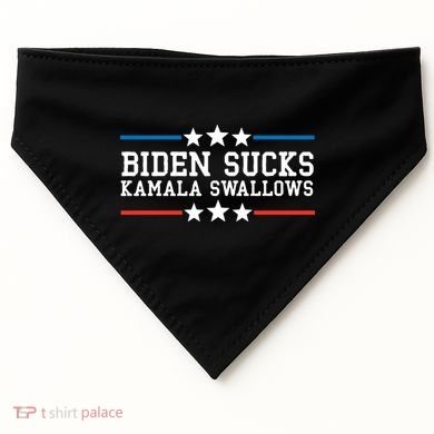 Kamala Swallows Biden Sucks USA-Made Doggie Bandana