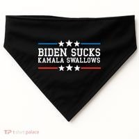 Kamala Swallows Biden Sucks USA-Made Doggie Bandana thumb 0