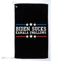 Kamala Swallows Biden Sucks Golf Towel thumb 0