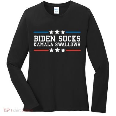 Kamala Swallows Biden Sucks Women's Long Sleeve Shirt