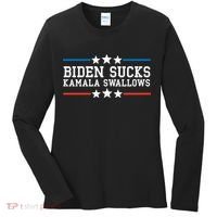 Kamala Swallows Biden Sucks Women's Long Sleeve Shirt thumb 0