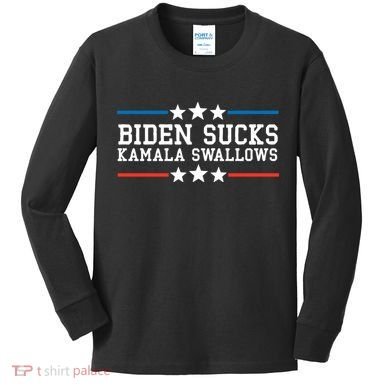 Kamala Swallows Biden Sucks Kids Long Sleeve Shirt