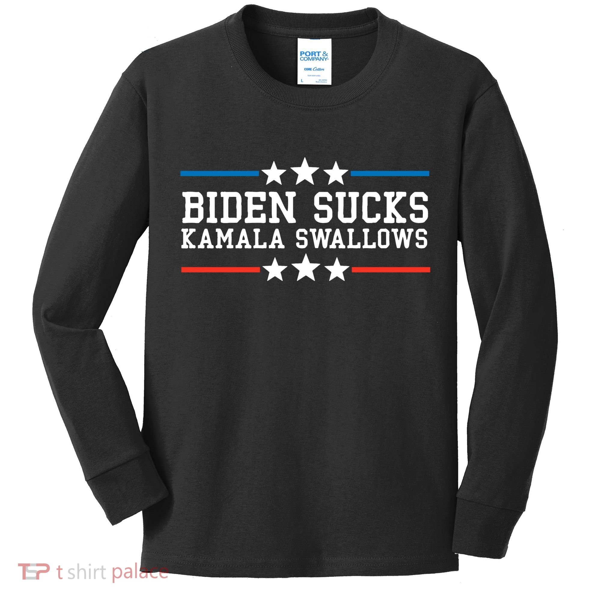 Kamala Swallows Biden Sucks Kids Long Sleeve Shirt