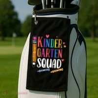 Kindergarten Squad Back To School Kindergarten Teacher Gift Golf Towel thumb 2