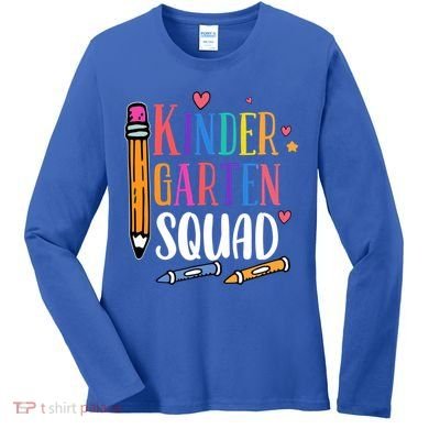 Kindergarten Squad Back To School Kindergarten Teacher Gift Women's Long Sleeve Shirt