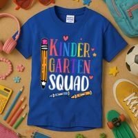 Kindergarten Squad Back To School Kindergarten Teacher Gift Kids T-Shirt thumb 3