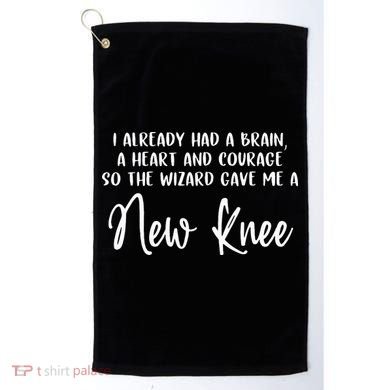 Knee Surgery Completed Funny Knee Replacement Gift Recovery Golf Towel