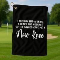 Knee Surgery Completed Funny Knee Replacement Gift Recovery Golf Towel thumb 1