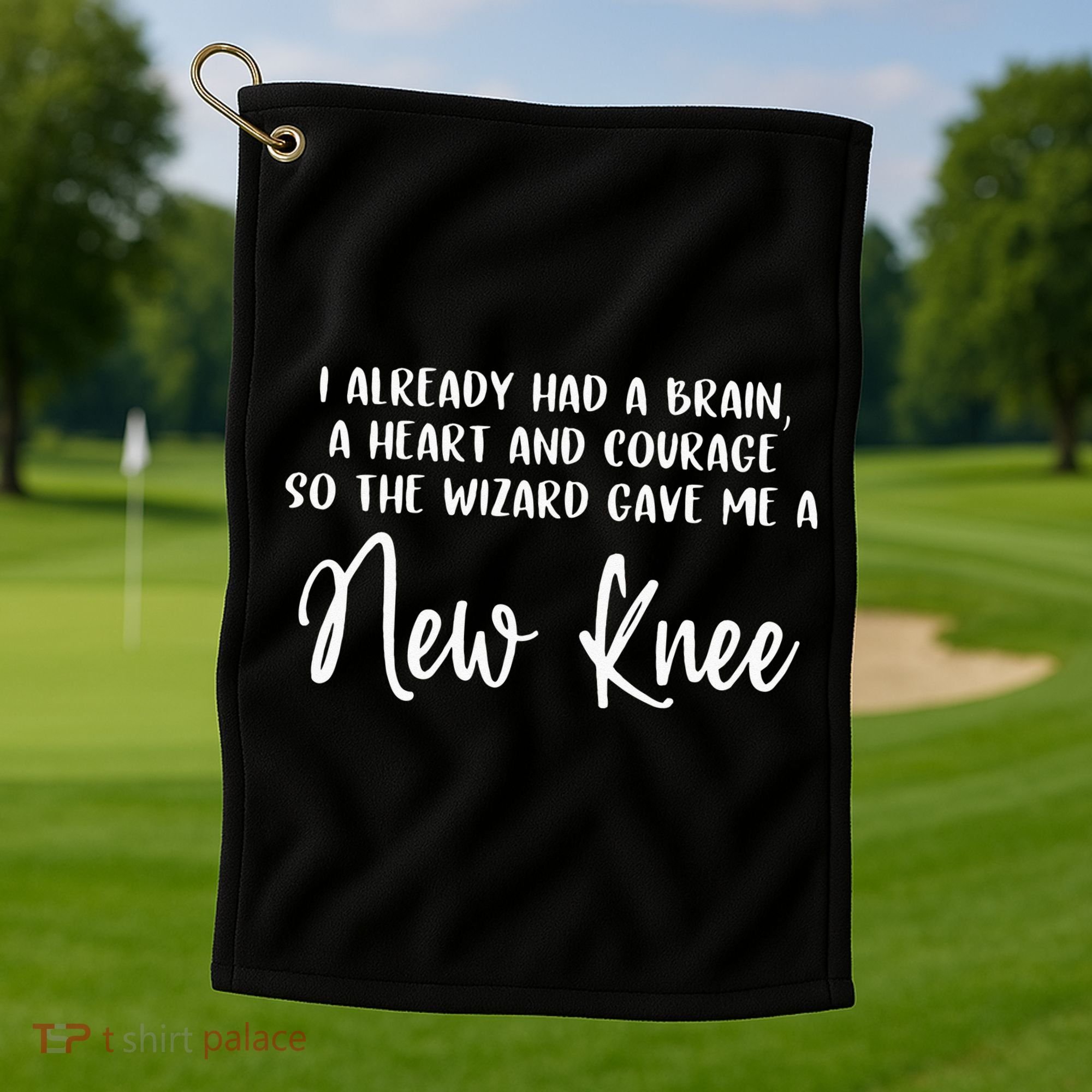 Knee Surgery Completed Funny Knee Replacement Gift Recovery Golf Towel