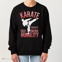 Karate Silhouette Courtesy & Discipline Women's Sweatshirt thumb 0