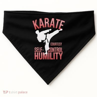 Karate Silhouette Courtesy & Discipline USA-Made Doggie Bandana