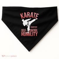 Karate Silhouette Courtesy & Discipline USA-Made Doggie Bandana thumb 0