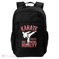 Karate Silhouette Courtesy & Discipline Backpack thumb 0