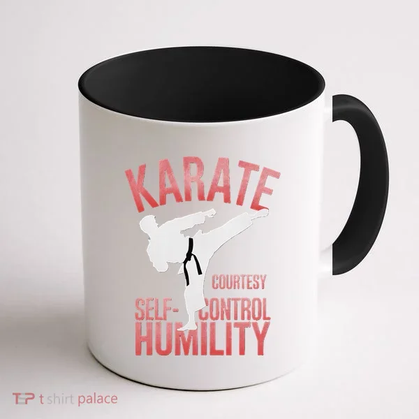 Karate Silhouette Courtesy & Discipline Coffee Mug