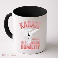Karate Silhouette Courtesy & Discipline Coffee Mug thumb 0