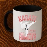 Karate Silhouette Courtesy & Discipline Coffee Mug thumb 2