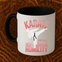Karate Silhouette Courtesy & Discipline Coffee Mug thumb 2