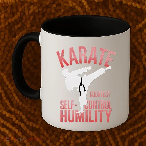Karate Silhouette Courtesy & Discipline Coffee Mug