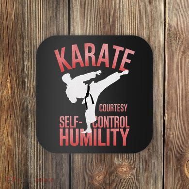 Karate Silhouette Courtesy & Discipline Coaster