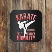 Karate Silhouette Courtesy & Discipline Coaster thumb 0