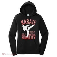 Karate Silhouette Courtesy & Discipline Women's Hoodie thumb 0