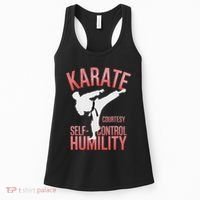 Karate Silhouette Courtesy & Discipline Women's Tank Top thumb 0