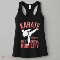 Karate Silhouette Courtesy & Discipline Women's Tank Top thumb 3