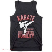 Karate Silhouette Courtesy & Discipline Tank Top thumb 0