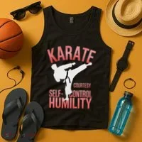 Karate Silhouette Courtesy & Discipline Tank Top thumb 4
