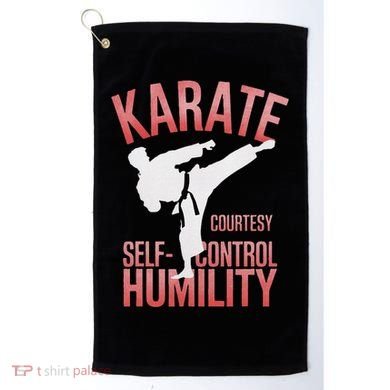 Karate Silhouette Courtesy & Discipline Golf Towel