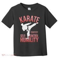 Karate Silhouette Courtesy & Discipline Toddler T-Shirt thumb 0