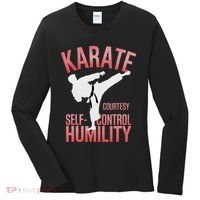 Karate Silhouette Courtesy & Discipline Women's Long Sleeve Shirt thumb 0