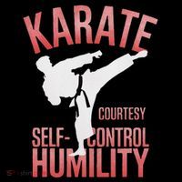 Karate Silhouette Courtesy & Discipline Women's Long Sleeve Shirt thumb 2