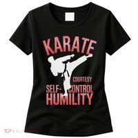 Karate Silhouette Courtesy & Discipline Women's T-Shirt thumb 0