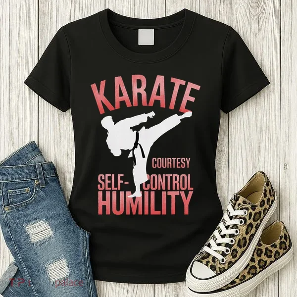 Karate Silhouette Courtesy & Discipline Women's T-Shirt