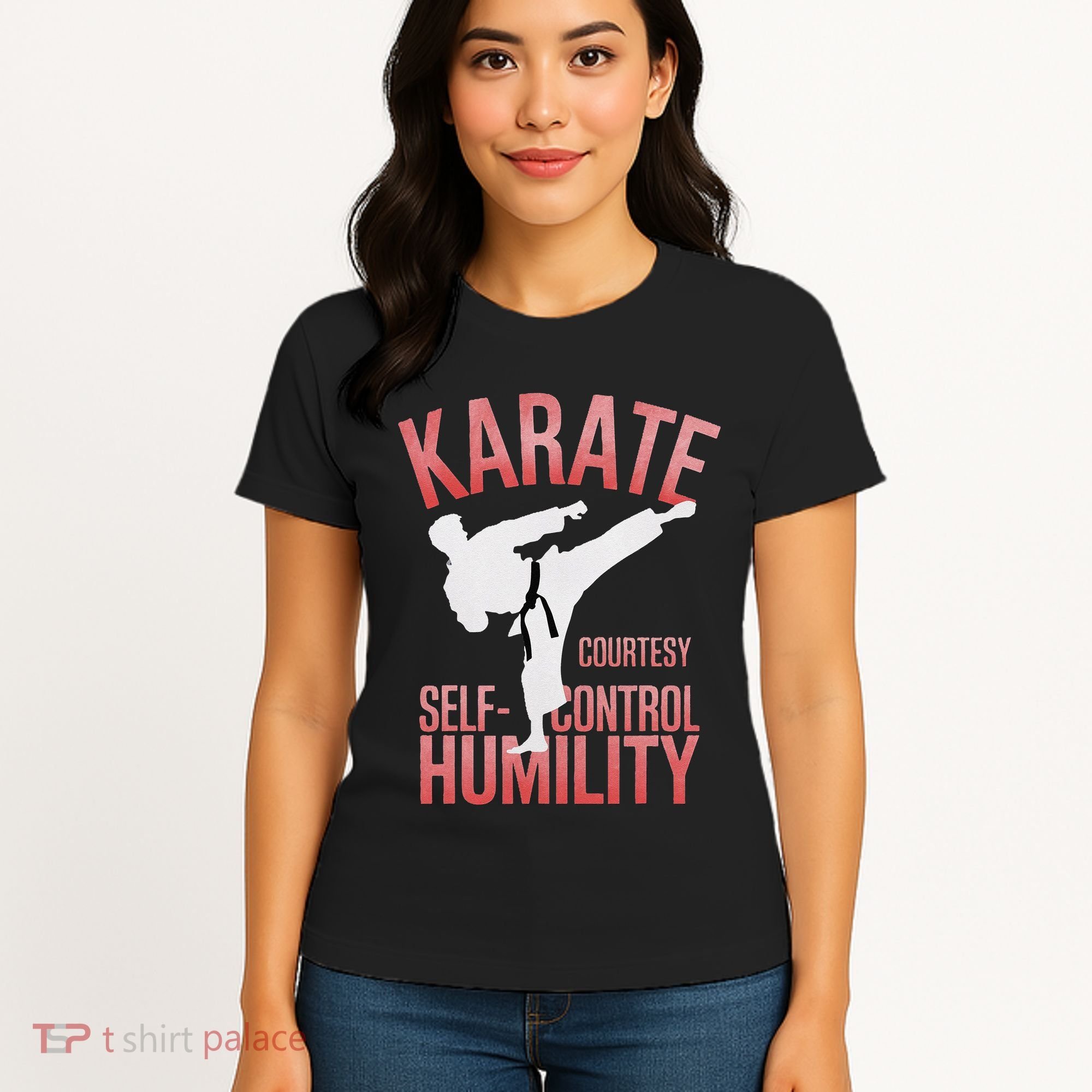 Karate Silhouette Courtesy & Discipline Women's T-Shirt