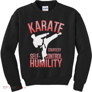 Karate Silhouette Courtesy & Discipline Kids Sweatshirt