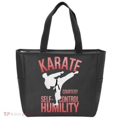 Karate Silhouette Courtesy & Discipline Tote Bag