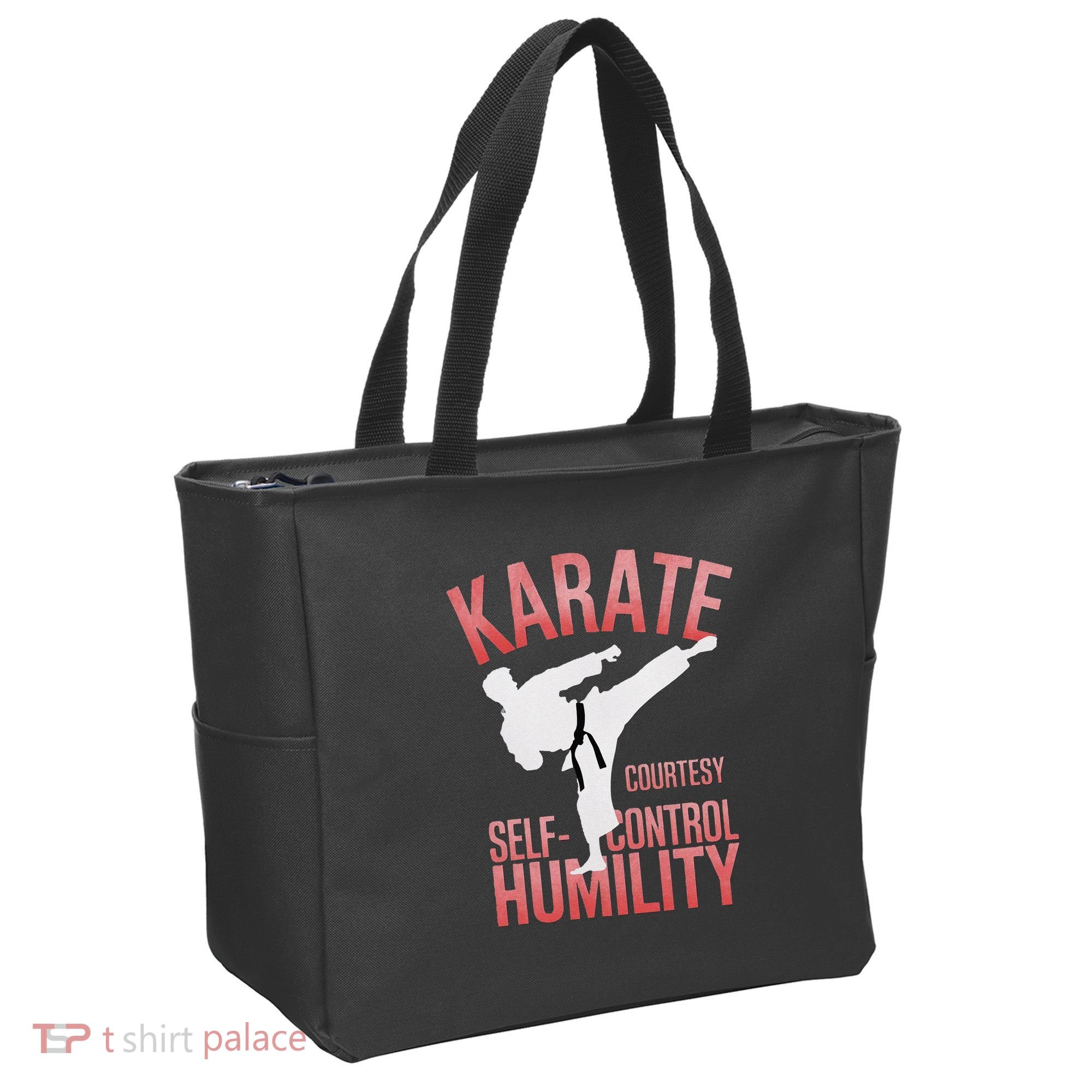 Karate Silhouette Courtesy & Discipline Tote Bag