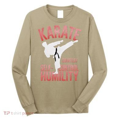 Karate Silhouette Courtesy & Discipline Long Sleeve Shirt