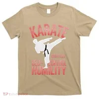 Karate Silhouette Courtesy & Discipline T-Shirt thumb 0