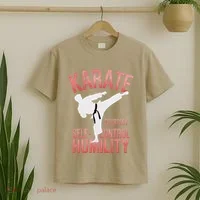 Karate Silhouette Courtesy & Discipline T-Shirt thumb 2