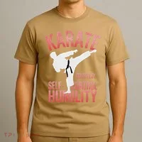 Karate Silhouette Courtesy & Discipline T-Shirt thumb 3