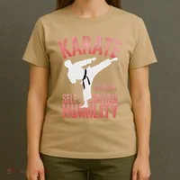 Karate Silhouette Courtesy & Discipline T-Shirt thumb 4
