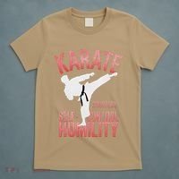 Karate Silhouette Courtesy & Discipline T-Shirt thumb 5