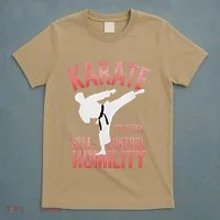 Karate Silhouette Courtesy & Discipline T-Shirt thumb 5