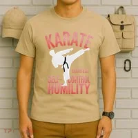 Karate Silhouette Courtesy & Discipline T-Shirt thumb 6