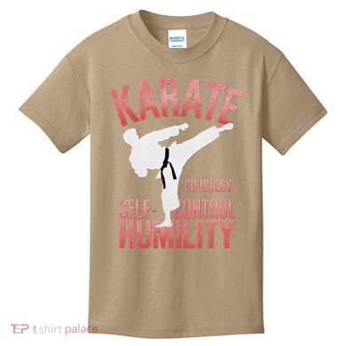 Karate Silhouette Courtesy & Discipline Kids T-Shirt