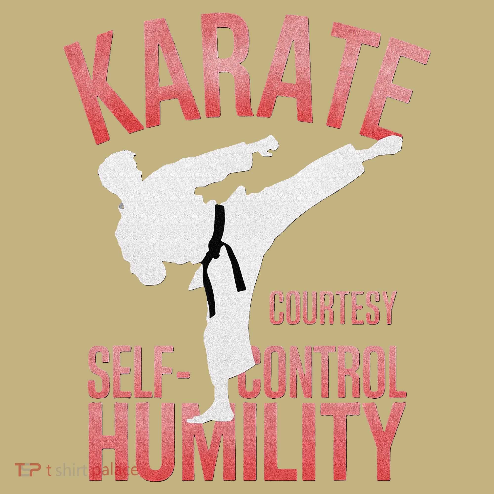 Karate Silhouette Courtesy & Discipline Kids T-Shirt